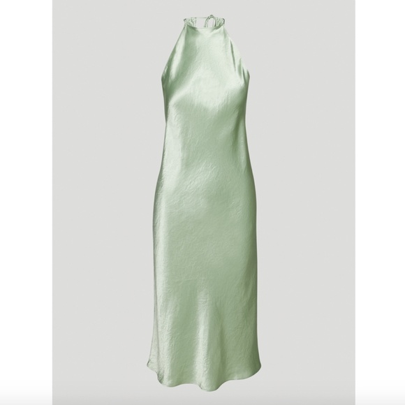 NWT Babaton Lato Dress Satin Halter Midi XS - Picture 4 of 15